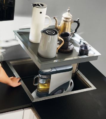 HAFELE NINKA QANTO VERTICAL RISING CORNER/ISLAND STORAGE UNIT with DECOR TOP, 542.73.491