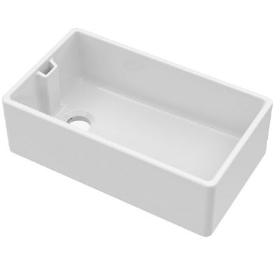 NUIE WHITE BELFAST CERAMIC SINK with WEIR OVERFLOW - W795 x D460 x H245mm, BE10032 (UF)
