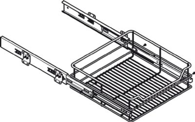 HAFELE 600mm CHROME LINEAR WIRE SOFT CLOSING PULL OUT STORAGE BASKET SET with FRONT FIX OPTION, 540.18.205 HAFELE 600mm CHROME LINEAR WIRE SOFT CLOSING PULL OUT STORAGE BASKET SET with FRONT FIX OPTION, 540.18.205