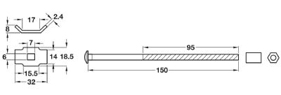 HAFELE 150mm (bag of 50) WORKTOP CONNECTING BOLTS, 262.96.222 HAFELE 150mm (bag of 50) WORKTOP CONNECTING BOLTS, 262.96.222