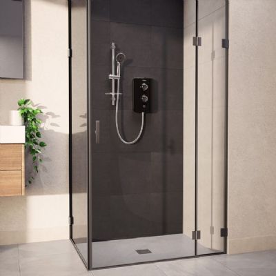 AQUALISA E2 GLOSS BLACK & STAINLESS STEEL 8.5KW ELECTRIC SHOWER with 3 MODE HANDSET, E2B85 AQUALISA E2 GLOSS BLACK & STAINLESS STEEL 8.5KW ELECTRIC SHOWER with 3 MODE HANDSET, E2B85