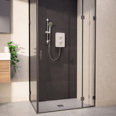 AQUALISA E2 WHITE & STAINLESS STEEL 10.5KW ELECTRIC SHOWER with 3 MODE HANDSET, E2W105 AQUALISA E2 WHITE & STAINLESS STEEL 10.5KW ELECTRIC SHOWER with 3 MODE HANDSET, E2W105