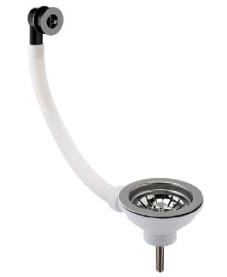 NUIE BRUSHED NICKEL FINISH BRASS 90mm BASKET STRAINER WASTE with OVERFLOW, FW616SRB