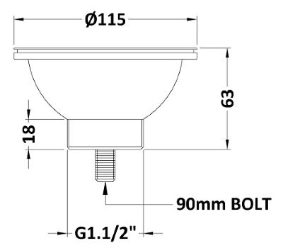 NUIE BRUSHED GUN METAL FINISH 90mm BASKET STRAINER WASTE without OVERFLOW, FW713 NUIE BRUSHED GUN METAL FINISH 90mm BASKET STRAINER WASTE without OVERFLOW, FW713