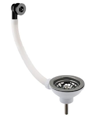 NUIE BRUSHED GUN METAL FINISH 90mm BASKET STRAINER WASTE with OVERFLOW, FW716SRB (P2G)