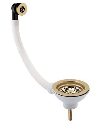 NUIE BRUSHED BRASS FINISH 90mm BASKET STRAINER WASTE with OVERFLOW, FW816SRB