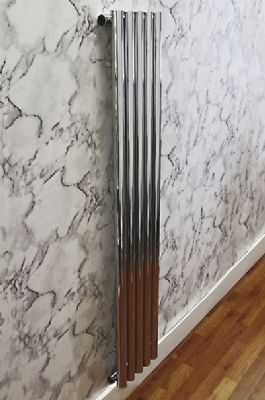 ULTRAHEAT IMPERIUM CHROME H1800mm x W260mm MINIMALIST VERTICAL ROUND TUBE RADIATOR, 5IM18C ULTRAHEAT IMPERIUM CHROME H1800mm x W260mm MINIMALIST VERTICAL ROUND TUBE RADIATOR, 5IM18C