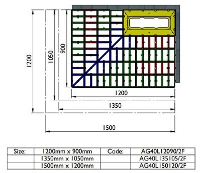 IMPEY AQUA-GRADE 400mm LINEAR DRAIN SYSTEM - TWO WALLS - TWO FALLS 1350mm x 1050mm for TILED FLOORS with WASTE, AG40L135105/2F IMPEY AQUA-GRADE 400mm LINEAR DRAIN SYSTEM - TWO WALLS - TWO FALLS 1350mm x 1050mm for TILED FLOORS with WASTE, AG40L135105/2F
