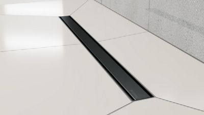 IMPEY AQUA-DEC LINEAR DRAIN 1, 3 & 4 - 800mm 'ALLURE ELEMENT' BRUSHED BLACK INSERT TOP with VERTICAL OUTLET, LNR80SBSS-02/V IMPEY AQUA-DEC LINEAR DRAIN 1, 3 & 4 - 800mm 'ALLURE ELEMENT' BRUSHED BLACK INSERT TOP with VERTICAL OUTLET, LNR80SBSS-02/V
