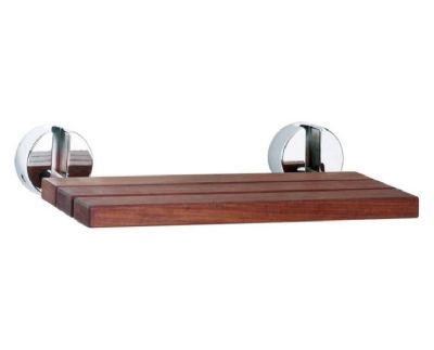 EASTBROOK CHROME & WOOD HINGED SHOWER SEAT, 98.0021