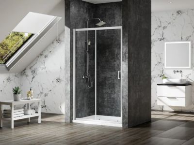 Merlyn MBOX Chrome 1200 Sliding Door Loft Height 1800mm (Optional Side Panel), MBS1200/1800 Merlyn MBOX Chrome 1200 Sliding Door Loft Height 1800mm (Optional Side Panel), MBS1200/1800