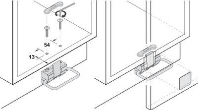 HAFELE VAUTH-SAGEL MATT CHROME FOOT OPERATED DOOR OPENER, 503.04.950 HAFELE VAUTH-SAGEL MATT CHROME FOOT OPERATED DOOR OPENER, 503.04.950
