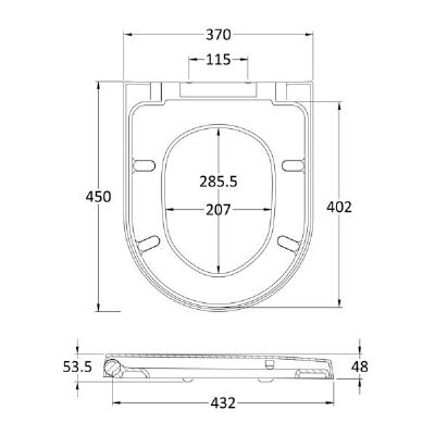 HUDSON REED LUXURY WHITE 'D' SHAPED SOFT CLOSE TOP FIX TOILET SEAT, NTS007 HUDSON REED LUXURY WHITE 'D' SHAPED SOFT CLOSE TOP FIX TOILET SEAT, NTS007
