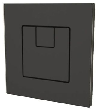 THOMAS DUDLEY PIAZZA MATT BLACK VANTAGE/MINIFLO DUAL FLUSH 73.5mm SQUARE PUSH BUTTON, 375286