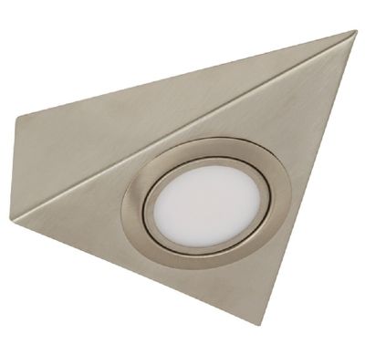 HAFELE BRUSHED NICKEL PLATED STEEL 6500 K/DAYLIGHT LED 12v WEDGE/TRI-LIGHT, 833.01.661