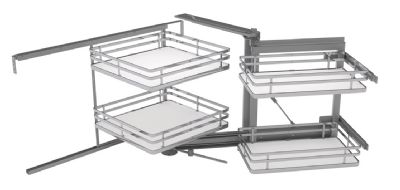HAFELE CHROME/WHITE LINEAR SOFT CLOSING SWING-OUT/MAGIC CORNER for 900/1000mm CABINET/450-600mm DOOR L/H, 549.86.196 HAFELE CHROME/WHITE LINEAR SOFT CLOSING SWING-OUT/MAGIC CORNER for 900/1000mm CABINET/450-600mm DOOR L/H, 549.86.196