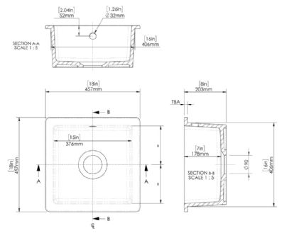 NUIE COUNTER TOP/INSET MATT BLACKSINGLE BOWL CERAMIC SINK with OVERFLOW, PS40218 (UF) NUIE COUNTER TOP/INSET MATT BLACKSINGLE BOWL CERAMIC SINK with OVERFLOW, PS40218 (UF)