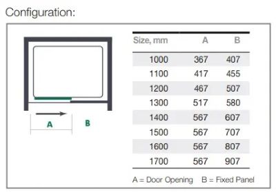 Merlyn MBOX Chrome 1500 Sliding Door (Optional Side/Inline Panel), MBS1500 Merlyn MBOX Chrome 1500 Sliding Door (Optional Side/Inline Panel), MBS1500