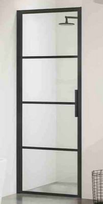 IMPEY SOHO BLACK WETROOM SCREEN 900mm L/H HINGED DOOR, AH24SC01-90-LEFT