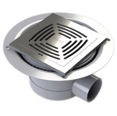 IMPEY AQUA-DEC EASY FIT 'STAMP' BRUSHED STAINLESS STEEL TILED FLOOR GULLY with HORIZONTAL OUTLET, QUAD05BSS/H IMPEY AQUA-DEC EASY FIT 'STAMP' BRUSHED STAINLESS STEEL TILED FLOOR GULLY with HORIZONTAL OUTLET, QUAD05BSS/H